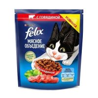 Корм Felix "Мясное объедение" с говядиной для кошек, 600 г