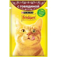 Влажный корм для взрослых кошек, с говядиной в подливе