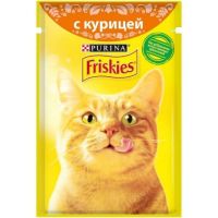Влажный корм для взрослых кошек, с курицей в подливе